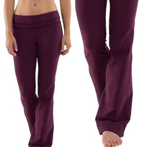 Lululemon Maroon Ruffle Groove Pant Relaxed Fit